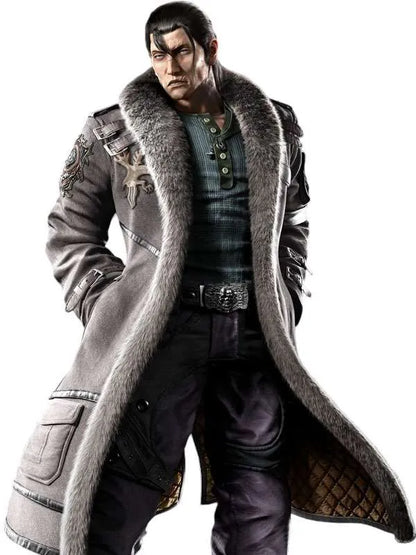 Video Game Tekken 8 Sergei Dragunov Grey Fur Coat