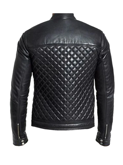 Vintage Biker Quilted Leather Jacket