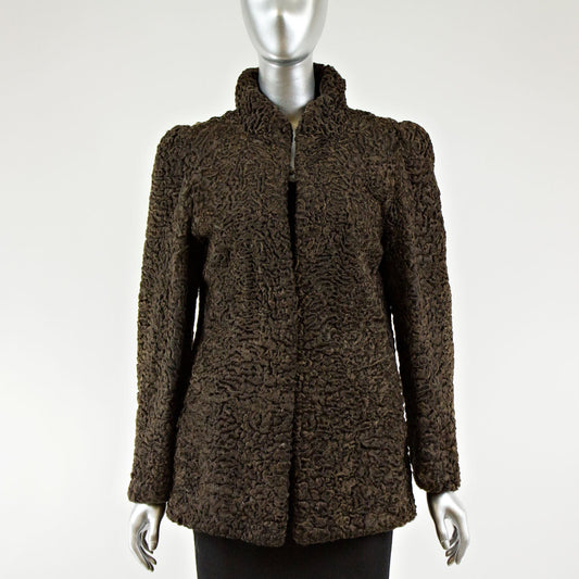 SAKS JANDEL Brown Persian Lamb Fur Jacket - Gift For Her