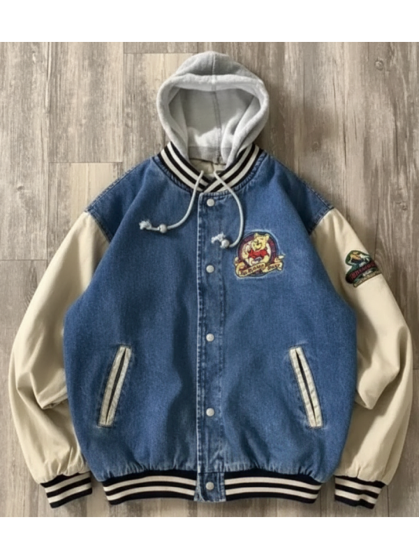Vintage Winnie the Pooh Denim Varsity Jacket