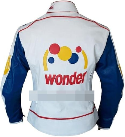 Men's Ricky Bobby Wonder Bread Racing Jacket Wonder Jacket Ricky Bobby White  Jacket