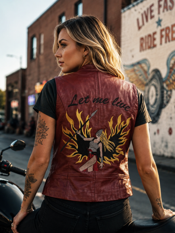 Women Biker Leather Vest Claire Redfield Inspired Outfit