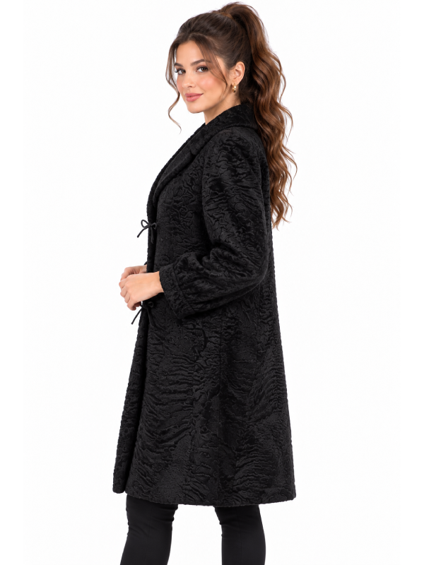 Persian Lamb Fur Women’s Luxury Black Coat