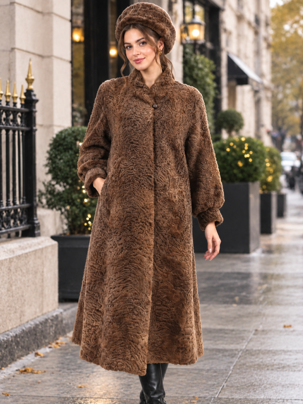 Women_sBrownLambFurWinterJacketwithMinkFurCollar