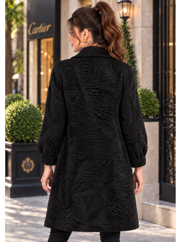 Persian Lamb Fur Women’s Luxury Black Coat