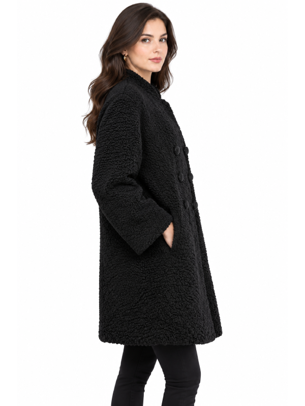 Women’s Black Persian Lamb Fur Long Coat