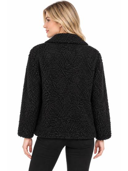 Women’s Black Persian Lamb Fur Winter Coat