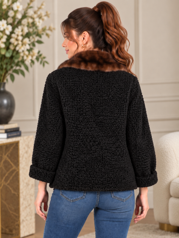 Women’s Black Persian Lamb Fur Winter Jacket
