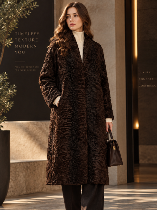 Women’s Coffee Persian Lamb Fur Coat
