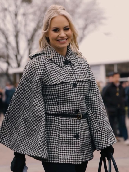 Women’s Houndstooth Cape Coat