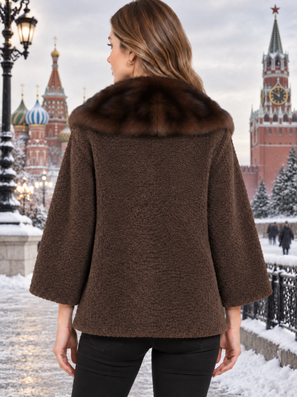 Women’s Luxury Brown Persian Lamb Fur Jacket