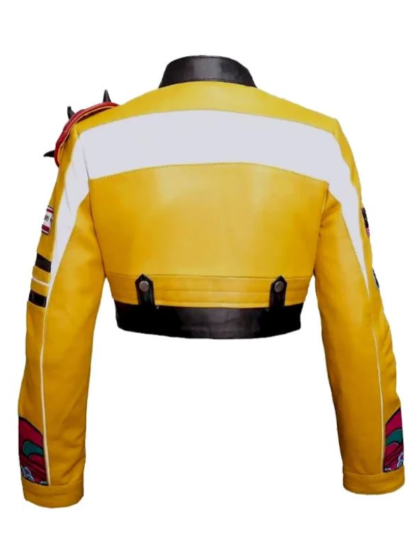 Women's Mustard Yellow Faux Leather Biker Jacket