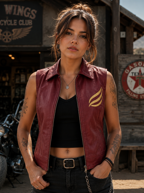 Women's Sleeveless Leather Vest Claire Redfield Fan Costume