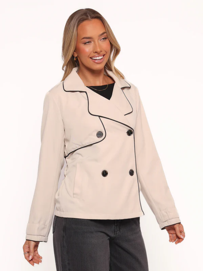 Women's Smart Casual Cream Blazer Jacket