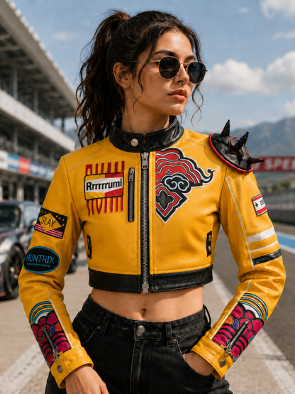 Women's Yellow Jacket Casual Full Sleeve Zipper