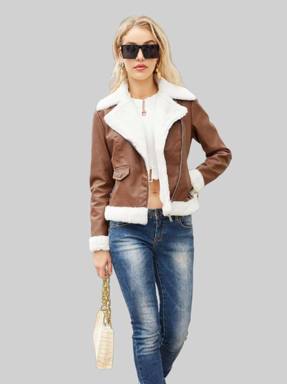 Womens Tan Leather Jacket Charlton