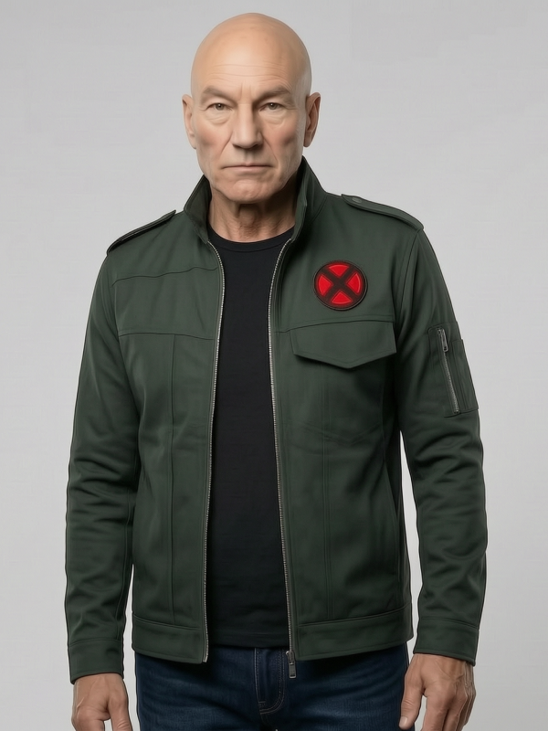 X-Men Professor X Green Jacket Olive Green Military Style Coat