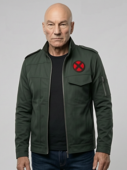 X-Men Professor X Green Jacket Olive Green Military Style Coat