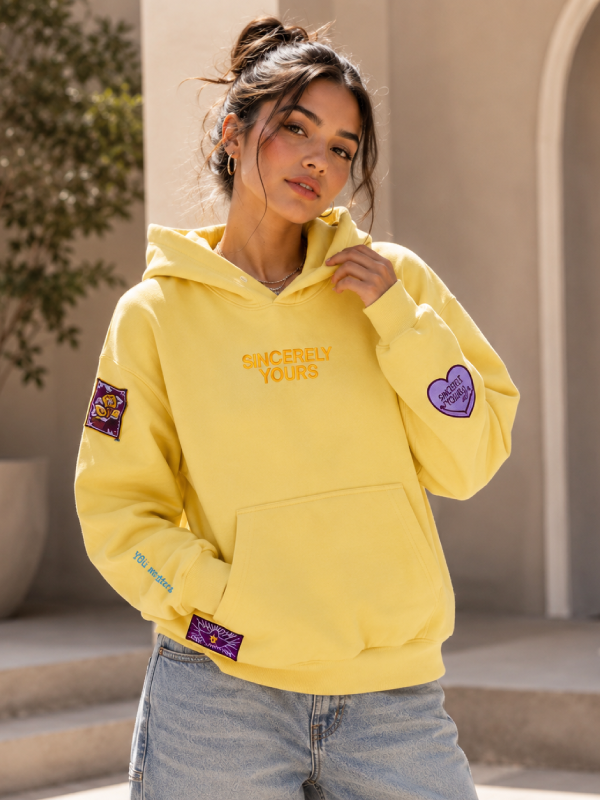 Yellow Oversized Fleece Hoodie for Women & Men