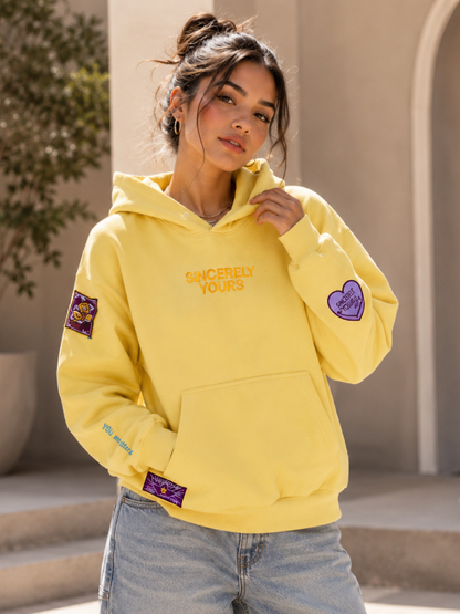 Yellow Oversized Fleece Hoodie for Women & Men