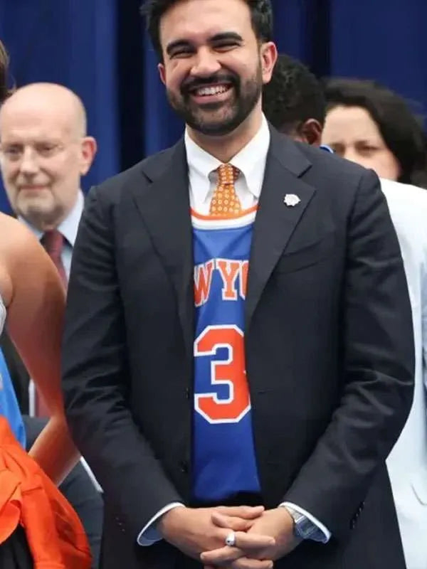 Zohran Mamdani NY Knicks Victory Parade 2026 Blazer