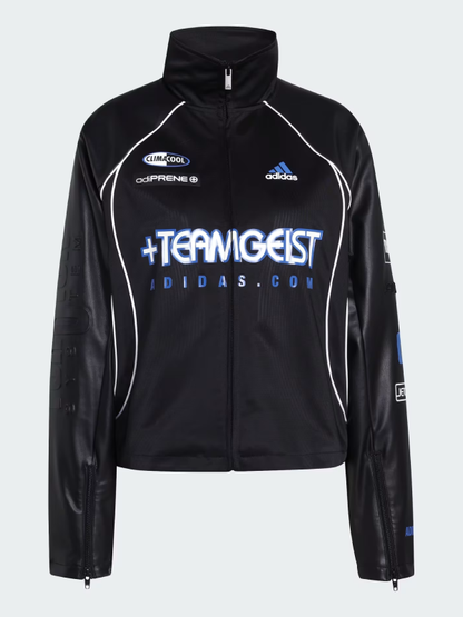 adidas Women's Teamgeist Faux Leather Track Jacket Black