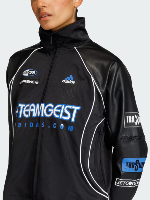adidas Women's Teamgeist Faux Leather Track Jacket Fit