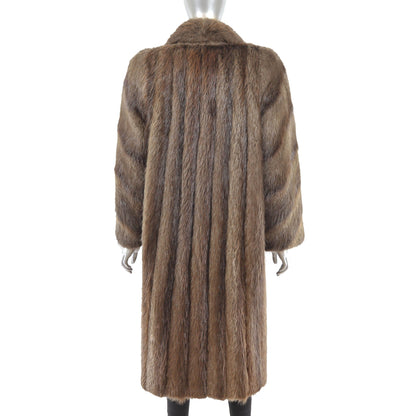 Women's Brown Beaver Fur Coat - Luxurious Winter Outerwear