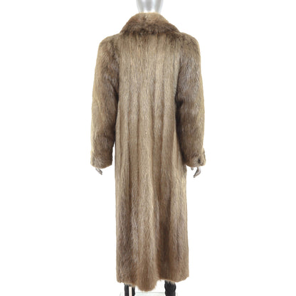 Women's Blonde Beaver Fur Coat - Luxury Winter Outerwear