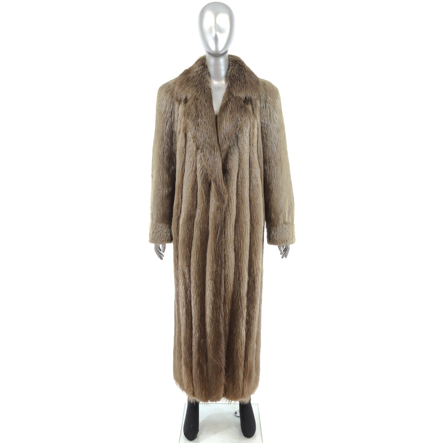 Women's Blonde Beaver Fur Coat - Luxury Winter Outerwear