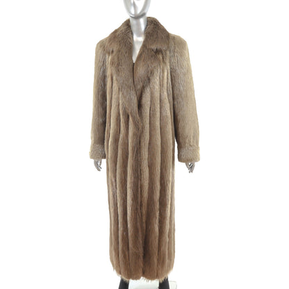 Women's Blonde Beaver Fur Coat - Luxury Winter Outerwear