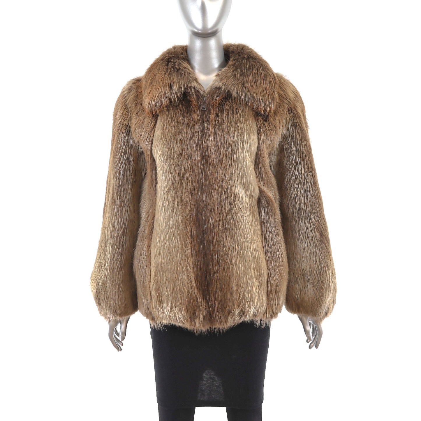 Women's Blonde Beaver Fur Jacket - Luxury Winter Outerwear