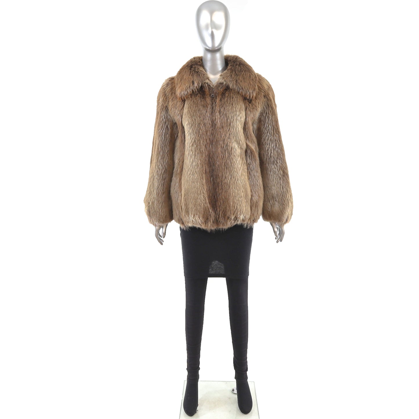 Women's Blonde Beaver Fur Jacket - Luxury Winter Outerwear