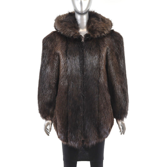 Women's Hooded Beaver Fur Jacket - Luxurious Winter Outerwear | Faux Fur Fashions