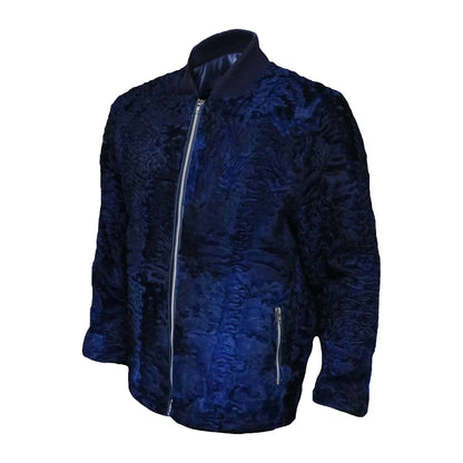 Blue textured jacket on a white background