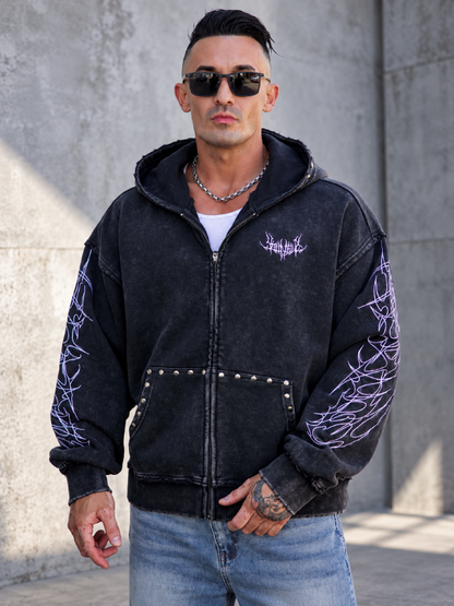 boho zip hoodie