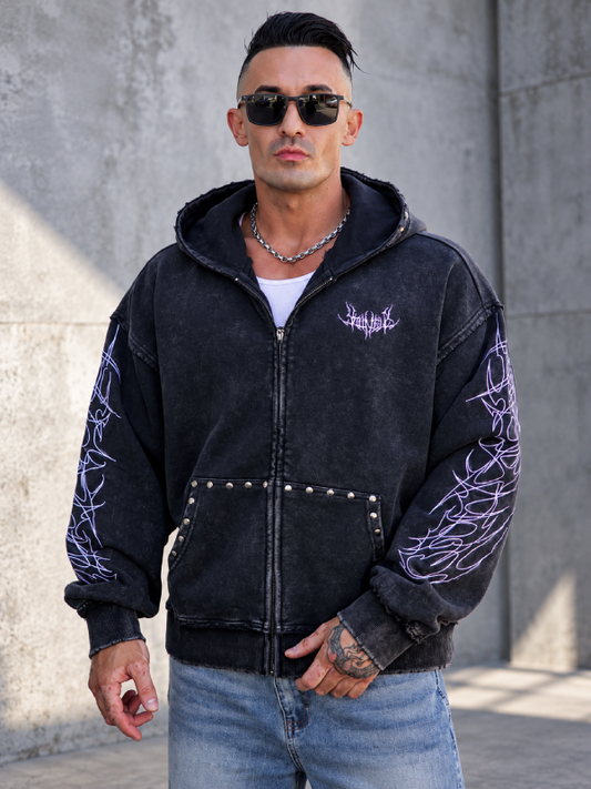 boho zip hoodie