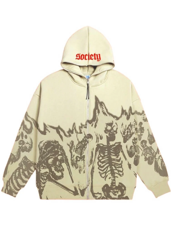 crazy skeleton polyester skull hoodie gthic