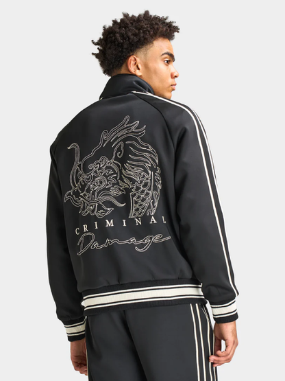 criminal damage dragon jacket black ecru