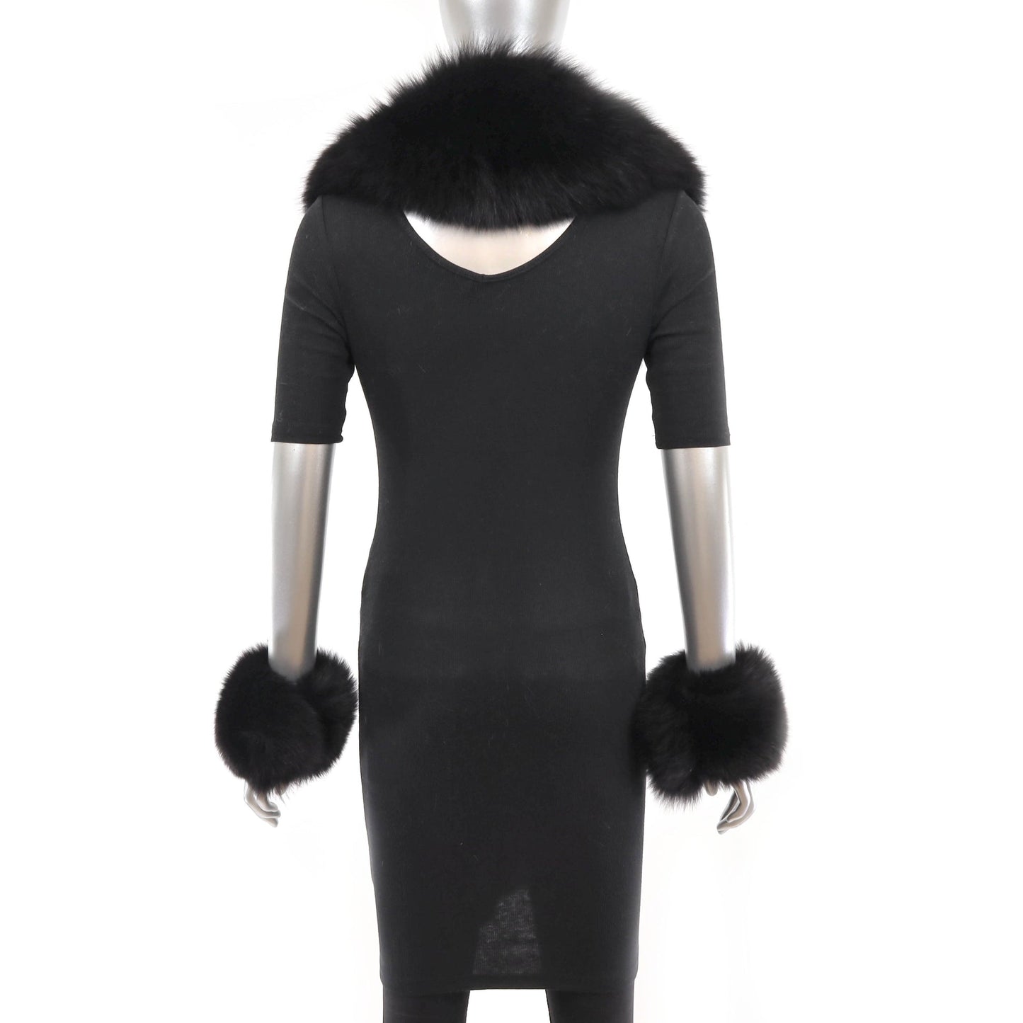 Women's Black Fox Fur Collar and Cuffs - Luxury Fur Accessories