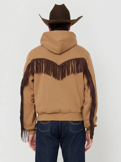 fringe full zip hoodie