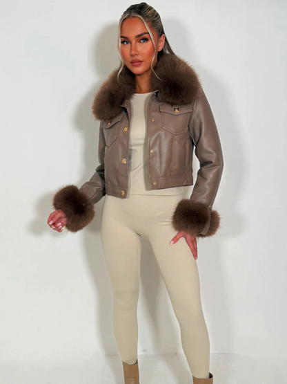 furcufffauxleathercroppedjackettaupestyledupfashion