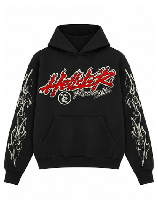hellstar tour faded black hoodie