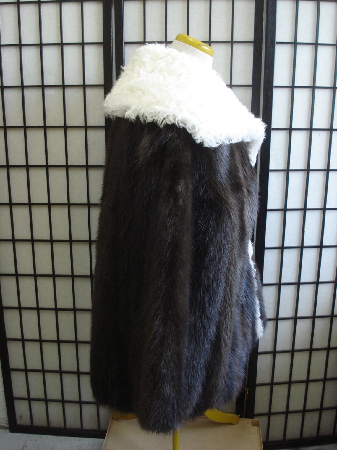 Brand new brown beaver & curly lamb fur jacket coat for men man custom made Vin Diesel Triple X movie XXX style