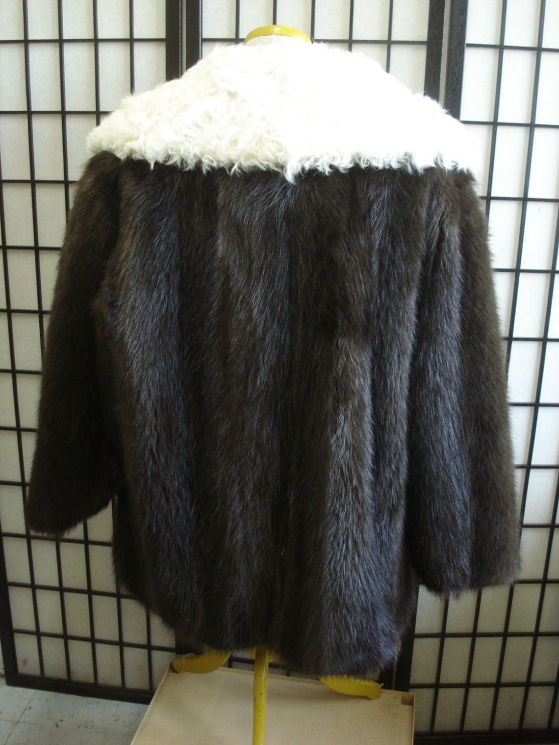 Brand new brown beaver & curly lamb fur jacket coat for men man custom made Vin Diesel Triple X movie XXX style