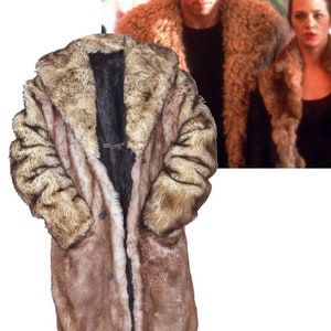 VIN DIESEL reversible Real Nutria Fur long Coat with real sheep Fur with large Shawl Collar dual side fur xxx movie