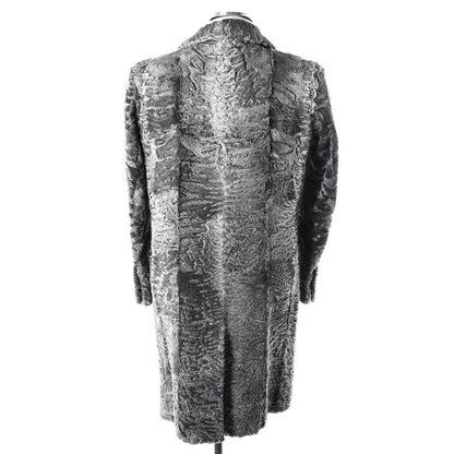 Men's Long Persian Lamb Fur Grey Coat