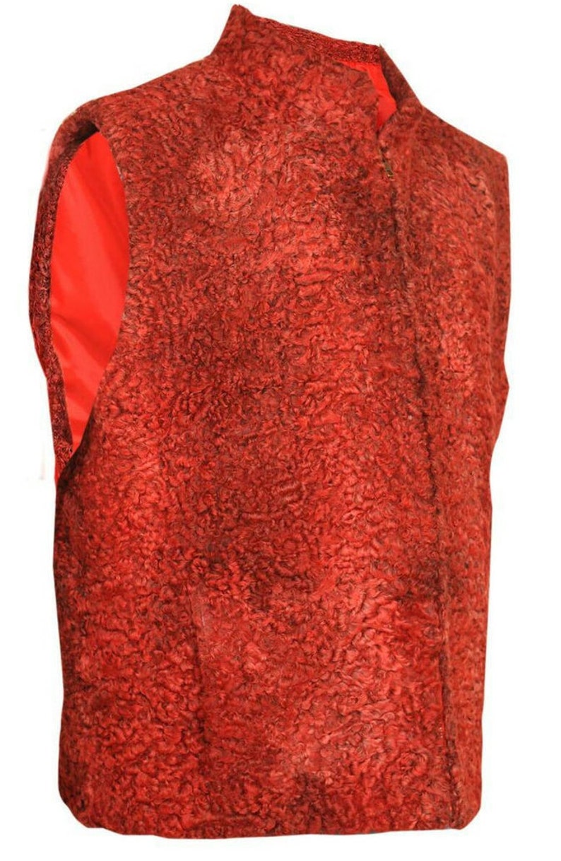 Men's Red real Persian Lamb Fur vest