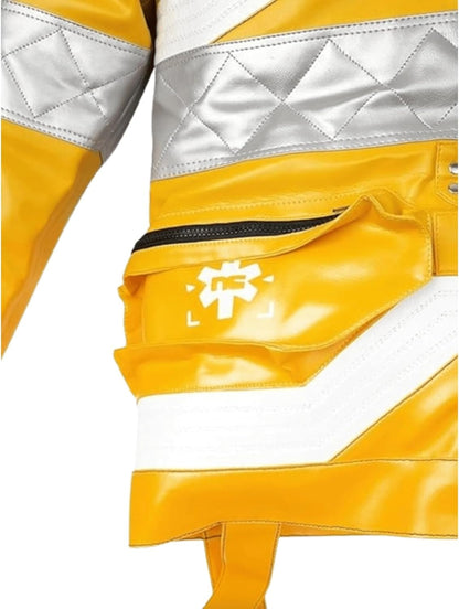 Cyberpunk 2077 David Martinez V's Yellow Edgerunners Emergency Cosplay Faux Leather Jacket