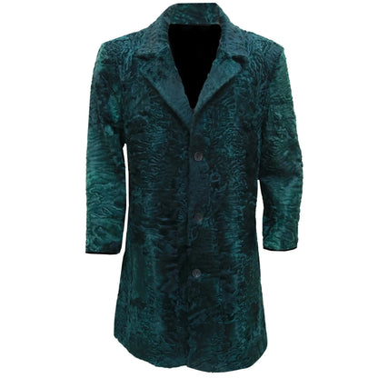 Green textured coat on a white background